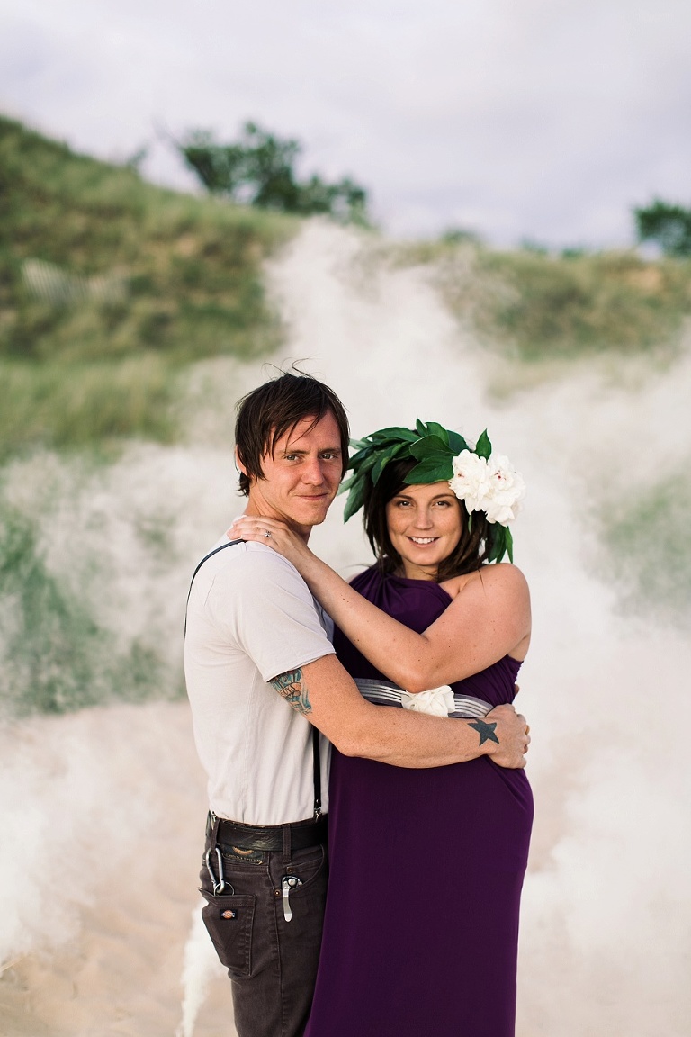 muskegon smoke bomb maternity photography