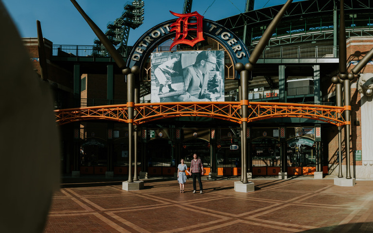 detroit baseball engagement 