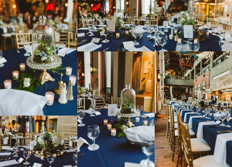 table centerpieces collage at Grand Rapids Public Art Museum