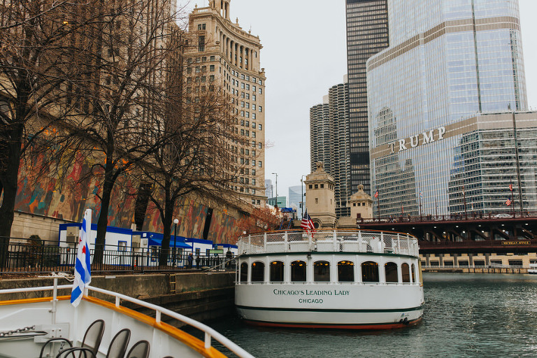 chicago first lady cruises wedding this features the leading lady and trump tower in the background
